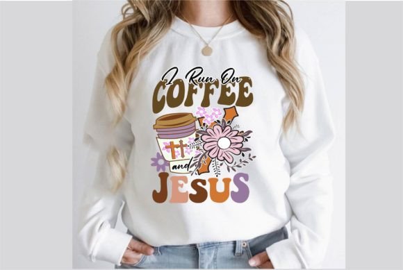 I Run on Coffee and Jesus Retro SVG Graphics