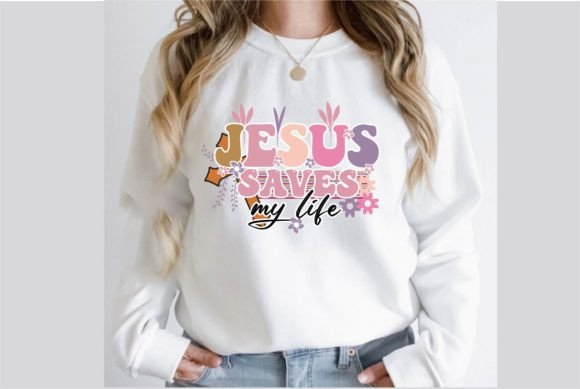Jesus Saves My Life Retro SVG Design for T-Shirt Graphics