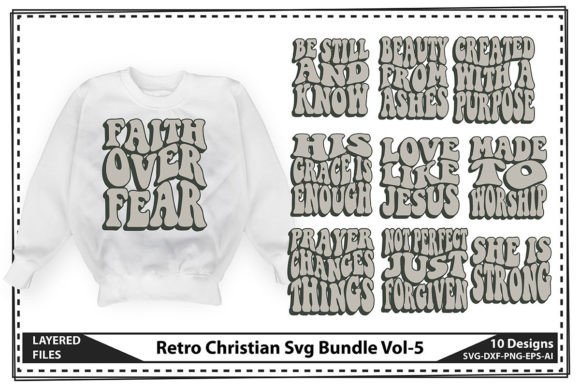 Retro Christian Svg Bundle Vol-5 Graphics